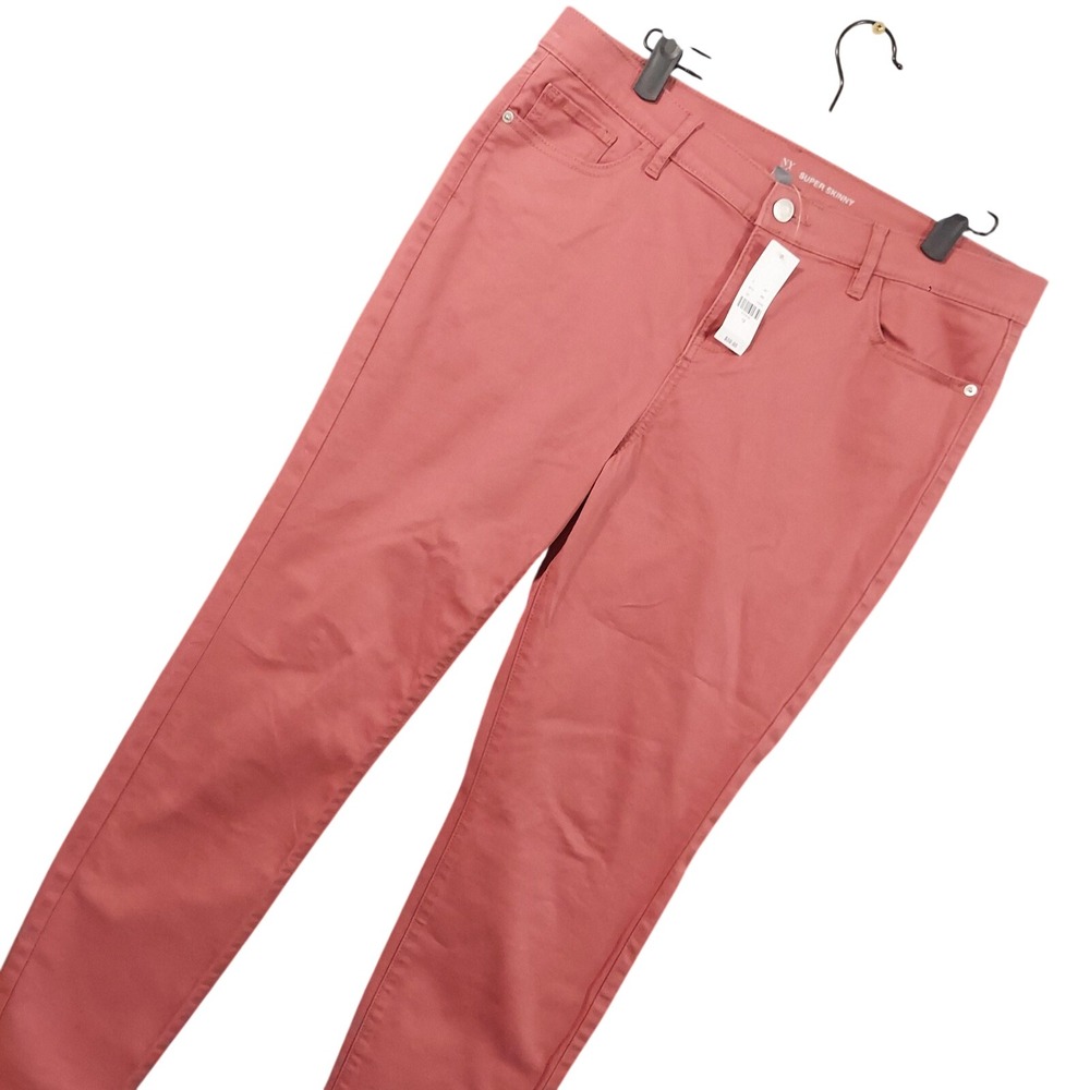 NY & C Pants Womens‎ 12 Pink Super Skinny Twill Chino 5 Pocket Stretch